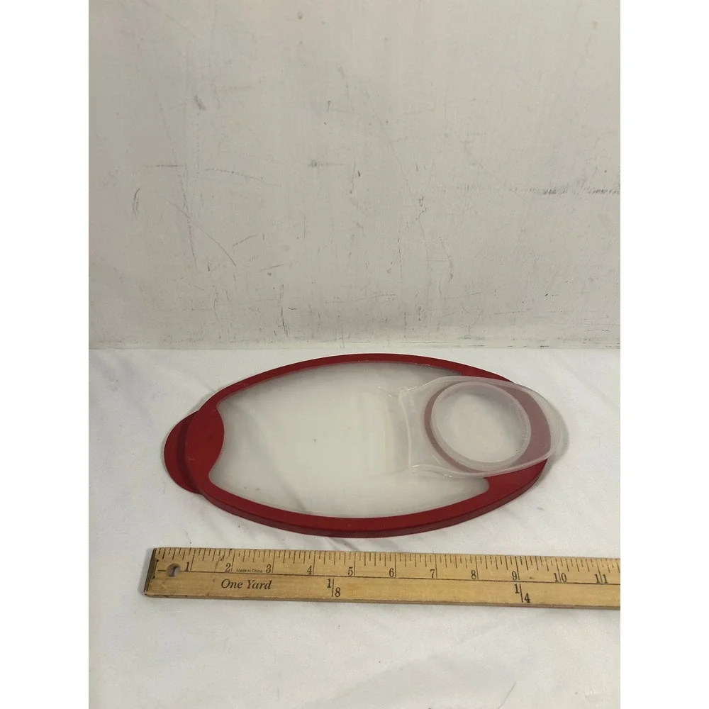Rubbermaid‎ Cereal Container Replacement Lid 9.5x5 Red Trim Oval Pour Spout